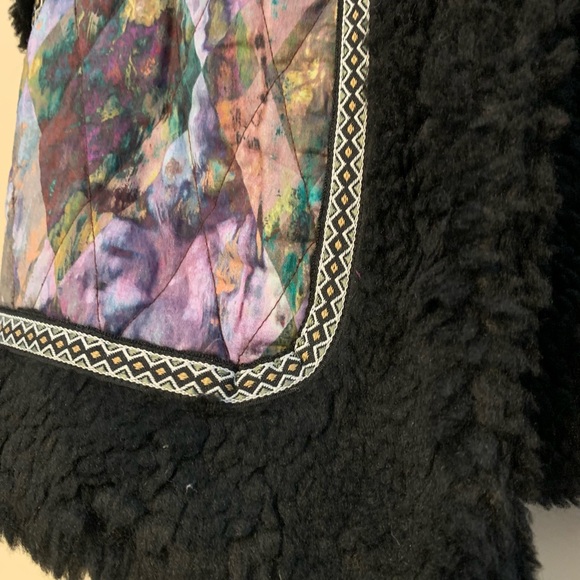 Allison New York quilted black faux fur cropped vest   Size XSTP - Picture 4 of 10